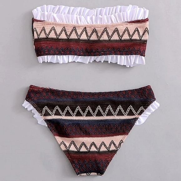 Boho Geometric Bandeau Bikini - Picture 3 of 5